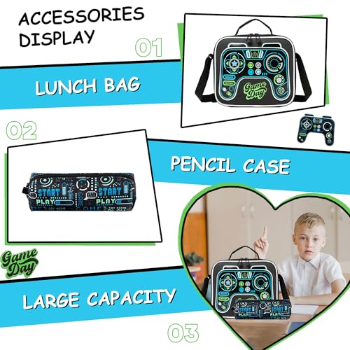 Meetbelify Backpacks for Boys School Backpacks for Elementary Students Ages 8-10 Kids Aesthetic Travel Backpack Laptop Bookbag with Lunch Box Pencil Case 3 in 1 Backpack Set for Boys - Image 5