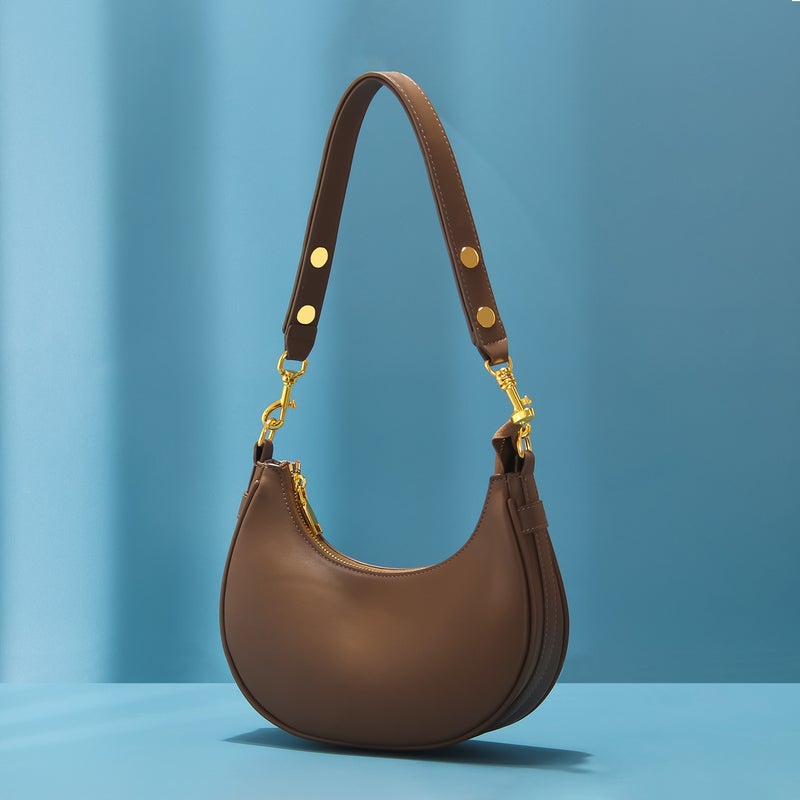 New French-Style Niche Design Underarm Bag, High-End Soft Leather Shoulder Baguette Bag, Spring Baguette Bag For Women - Image 3
