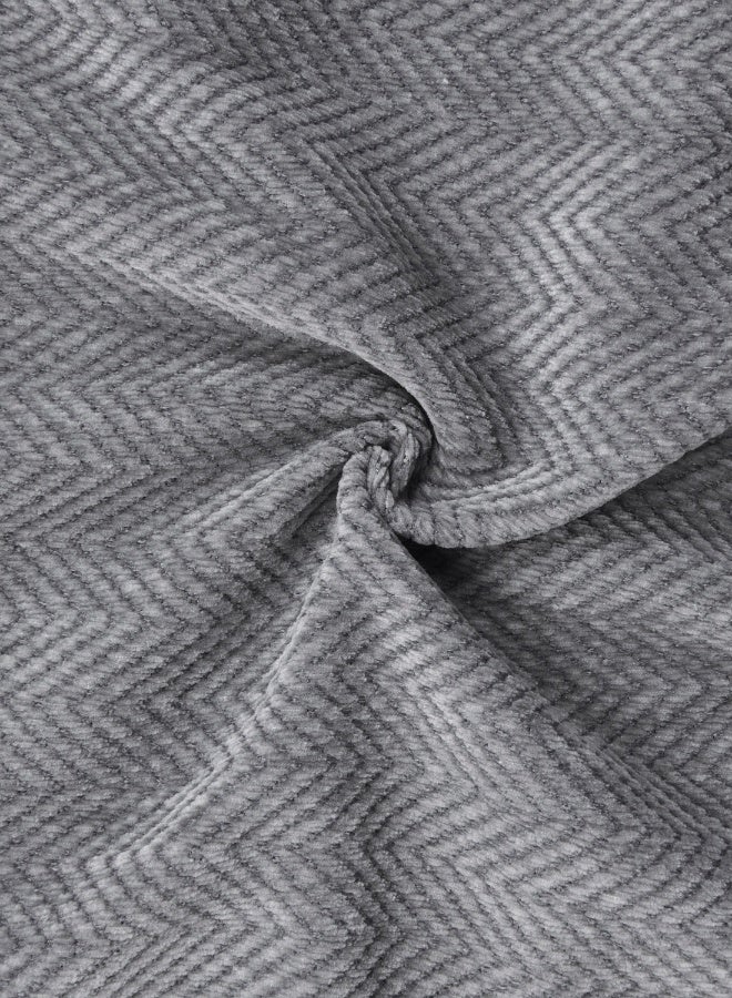 ايست من نون غطاء أريكة شنيلي، غطاء قابل للانزلاق، يناسب 1 و 2 مقعد، لون موحد، حجم 130x180 سم - رمادي - Image 4