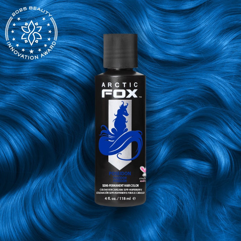 Arctic Fox Semi-Permanent Hair Dye, Vegan & Cruelty-Free, Ammonia-Free, Conditioning Color Cream for All Hair Types, Long Lasting, Poseidon Blue, 4 Fl Oz - Image 2