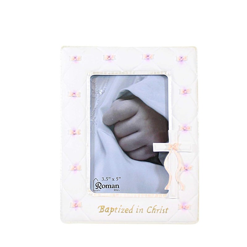 Roman Giftware Inc Sacraments Baptism  Christening 7 H Baptism Girl Frame 35X5Religious Inspirational Durable 5x1x7 - Image 1