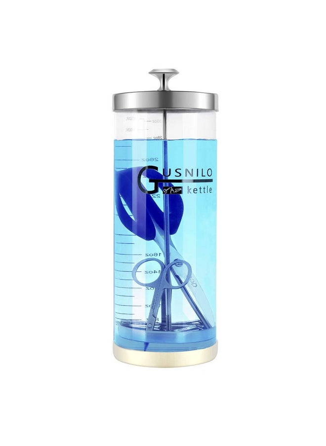 Gusnilo - 42 Oz Barbicide Disinfectant Jar With Stainless Steel Tray, Comb Shaped Barbicide Jar, Salon Disinfectant Jar Suitable For Nail Tools,Hairdressing Tools, Beauty Tools - Image 1
