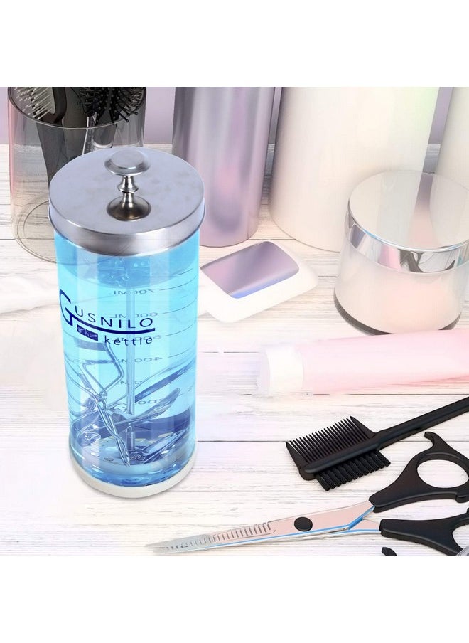 Gusnilo - 42 Oz Barbicide Disinfectant Jar With Stainless Steel Tray, Comb Shaped Barbicide Jar, Salon Disinfectant Jar Suitable For Nail Tools,Hairdressing Tools, Beauty Tools - Image 1