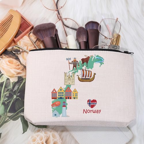 MEIKIUP Norwegian Gift Norwegian Landmark Norway Viking Travel Zipper Bag Northern Europe Travel Souvenir Gift Norway bag - Image 3