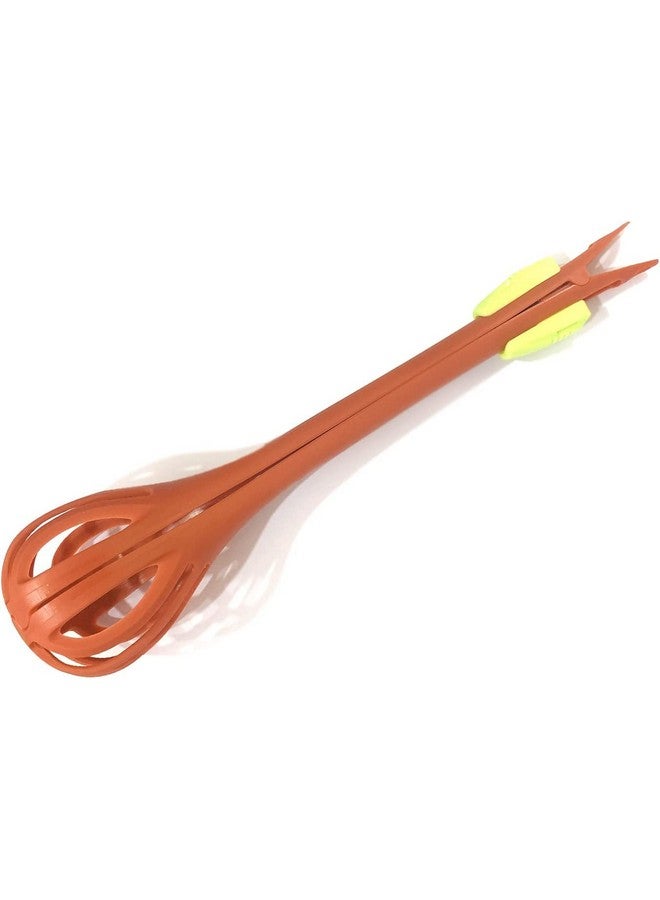 Setaria Viridis Multifunction Egg Whisks,2 in 1 Food Clip & Egg Whisk Nylon Egg Beater Noodle Clamp Salad Bread Clips Cream Mixer for Cooking BBQ Blending Beating Stirring (Red) - Image 2