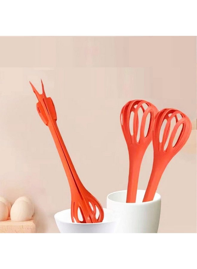 Setaria Viridis Multifunction Egg Whisks,2 in 1 Food Clip & Egg Whisk Nylon Egg Beater Noodle Clamp Salad Bread Clips Cream Mixer for Cooking BBQ Blending Beating Stirring (Red) - Image 4