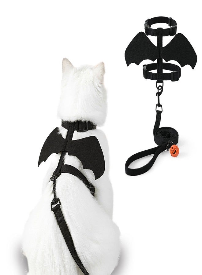 Yonuni Cat Harness and Leash, Cat Halloween Costumes with Bat Wings Escape Proof Soft Adjustable Vest, Easy Control Breathable Halloween Costumes Harness for Small Dogs Cats Rabbits (S) - Image 1