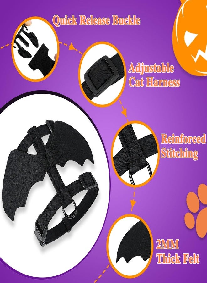 Yonuni Cat Harness and Leash, Cat Halloween Costumes with Bat Wings Escape Proof Soft Adjustable Vest, Easy Control Breathable Halloween Costumes Harness for Small Dogs Cats Rabbits (S) - Image 4