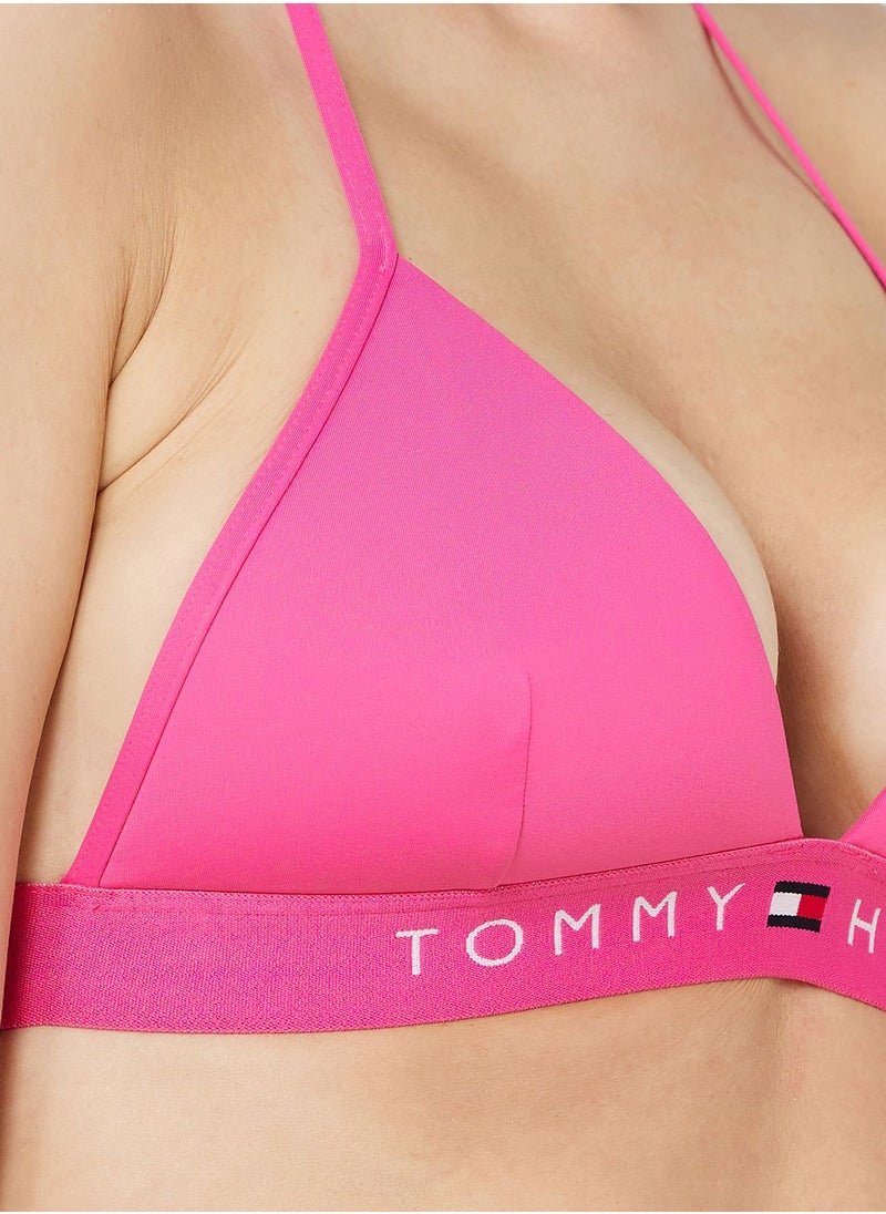 TOMMY HILFIGER - Logo Band Plunge Neck Bra - Image 1