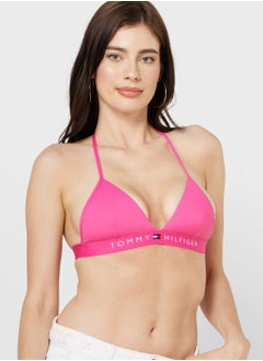 Logo Band Plunge Neck Bra