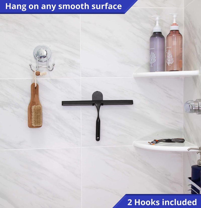 HOME SO Shower Squeegee in Matte Black; Effective Rubber Blade Squeegee for Windows, Glass Shower Doors, Car Windshield, Mirrors, Tile Walls, Kitchen Surfaces and More (Black, 12 inch) - Image 5