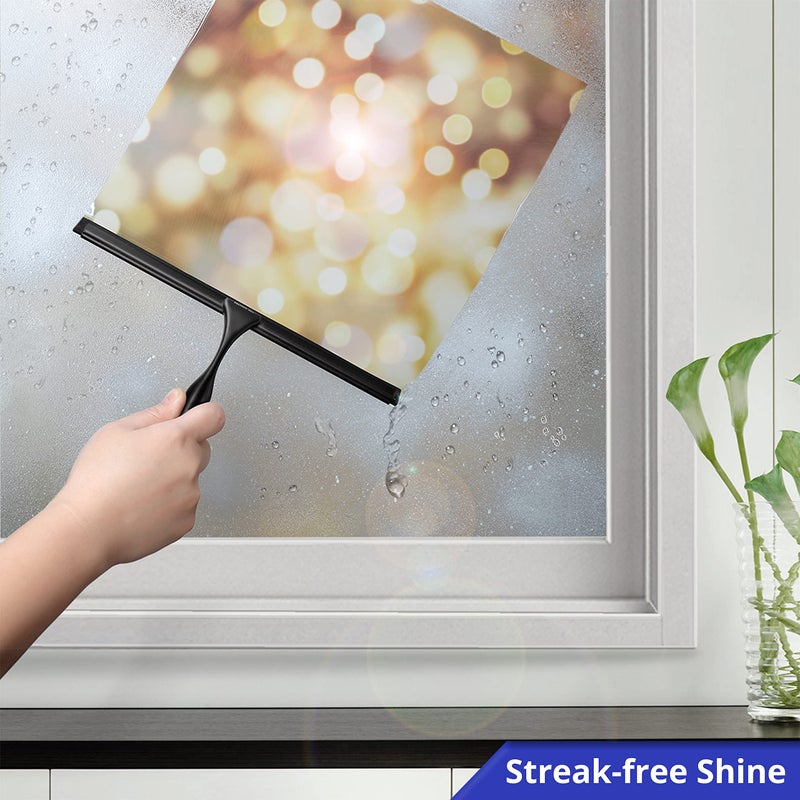 HOME SO Shower Squeegee in Matte Black; Effective Rubber Blade Squeegee for Windows, Glass Shower Doors, Car Windshield, Mirrors, Tile Walls, Kitchen Surfaces and More (Black, 12 inch) - Image 3