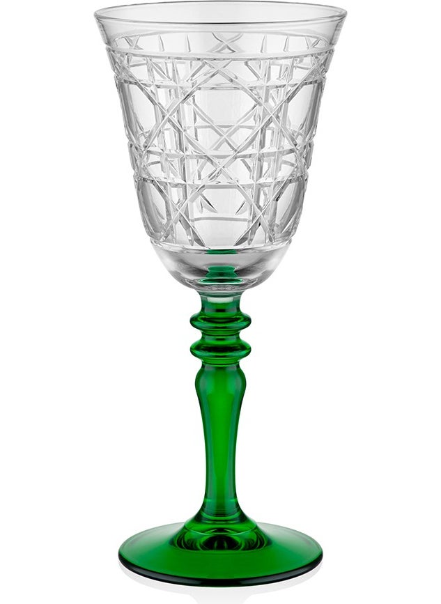 Gloria Green Footed Hand Cut Glass Goblet - pzsku/Z048493E5A94D190D06E4Z/45/_/1725725622/9ff6dd57-8b10-49ef-8204-a54e4700d6ab