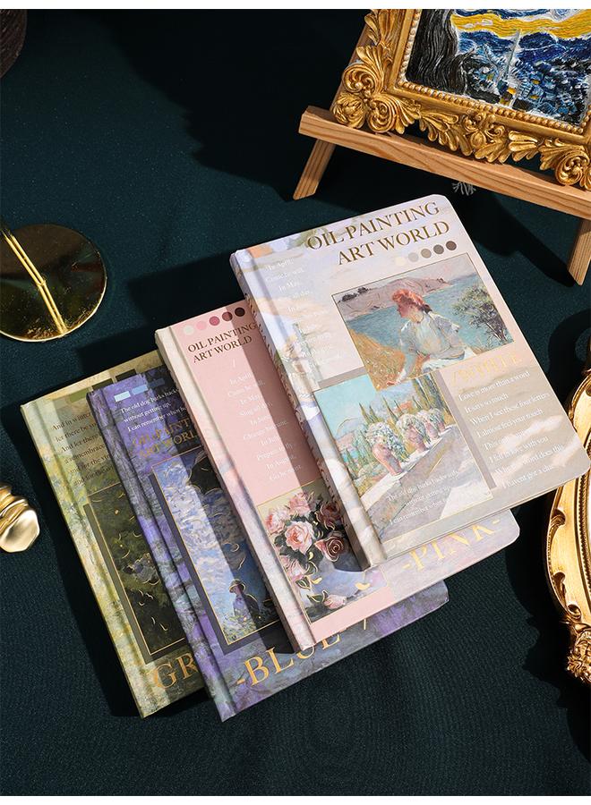 Bluejw Vintage Oil Painting Notebook Suit Gift Box High Color Value Hand Account Book Girl's Diarybook Primary School Student Hand Meihua - Image 5