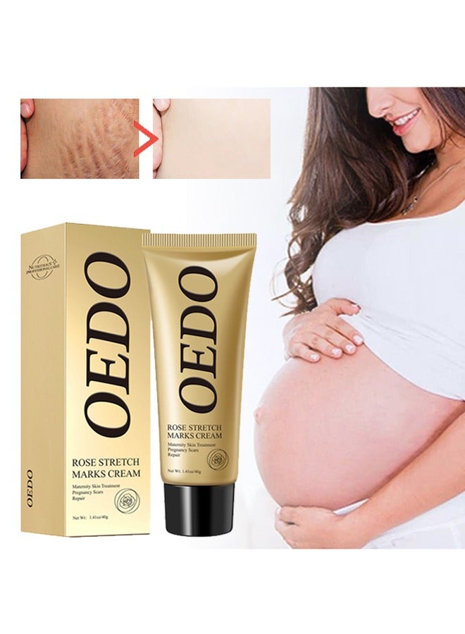 OEDO Rose Remove Stretch Marks Cream， Natural Plant Essence Formula Maternity Skin Treatmentpregnancy Scarsrepair Cream 40g - Image 1