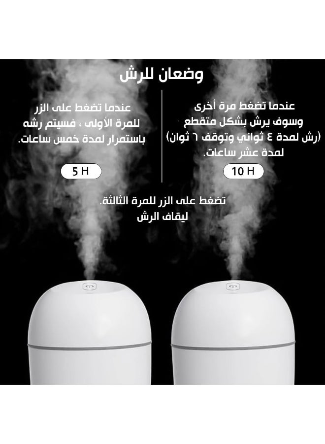 مرطب هواء وموزع عطر بالموجات فوق الصوتية USB، ناشر زيوت عطرية بضباب ناعم مع إضاءة LED - Image 3