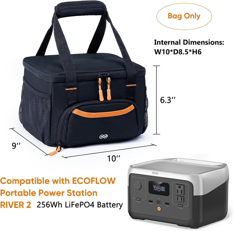 FRECOLSH Heavy-Duty Portable Power Station Storage Case Compatible with Ecoflow RIVER 2 Solar Power Bank Carrying Case for Outdoor Camping Essentials Carrying Case Only - Image 2