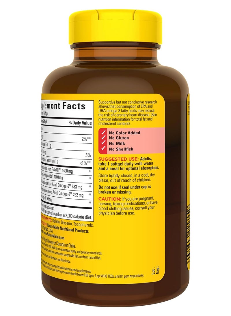 Nature Made Burpless Ultra Omega3 From Fish Oil 1400 Mg Dietary Supplement For Healthy Heart Support 90 Softgels 90 Day Supply  - Image 3