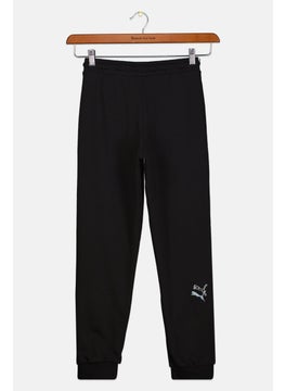 PUMA Kids Boys Sportswear Fit Brand Logo Outdoor Sweatpants, Black  - Image 2