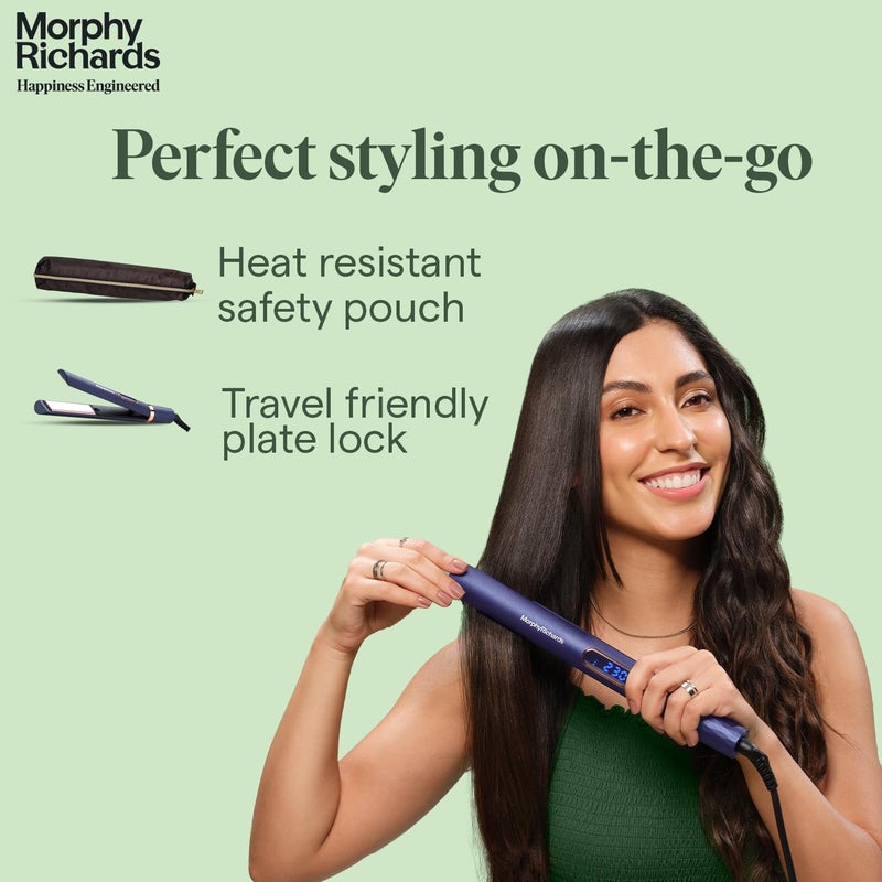 Morphy Richards Keraflow Hs3511 Digital Hair StraightenerIconicKeratin Care For FrizzfreeShiny Hair5HeatSetting2Yr WarrantyFree Travel Friendly Storage PouchMetallic PurpleGoldGift for Her - Image 4