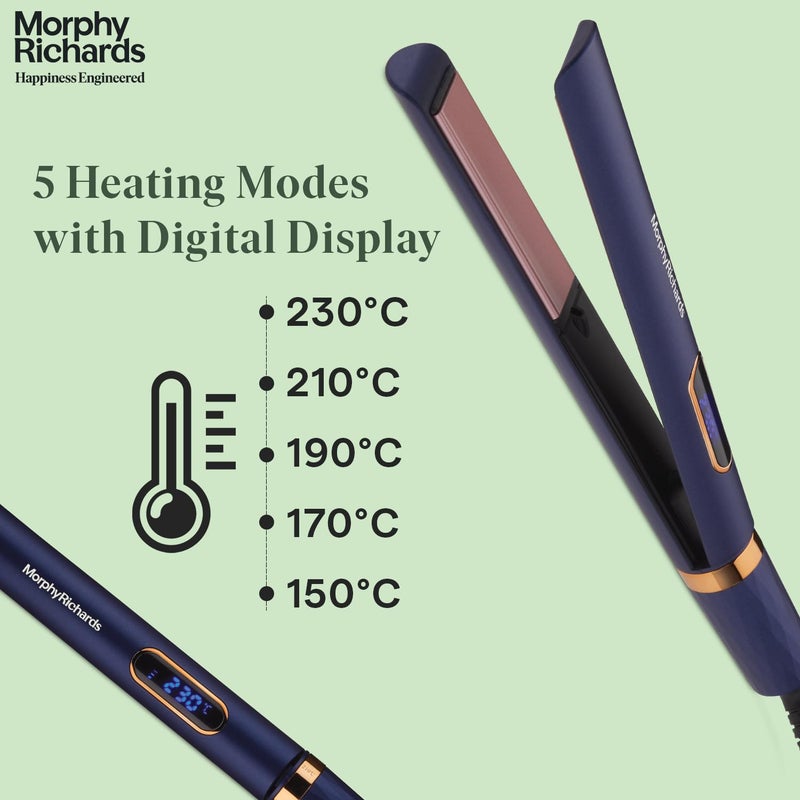 Morphy Richards Keraflow Hs3511 Digital Hair StraightenerIconicKeratin Care For FrizzfreeShiny Hair5HeatSetting2Yr WarrantyFree Travel Friendly Storage PouchMetallic PurpleGoldGift for Her - Image 5