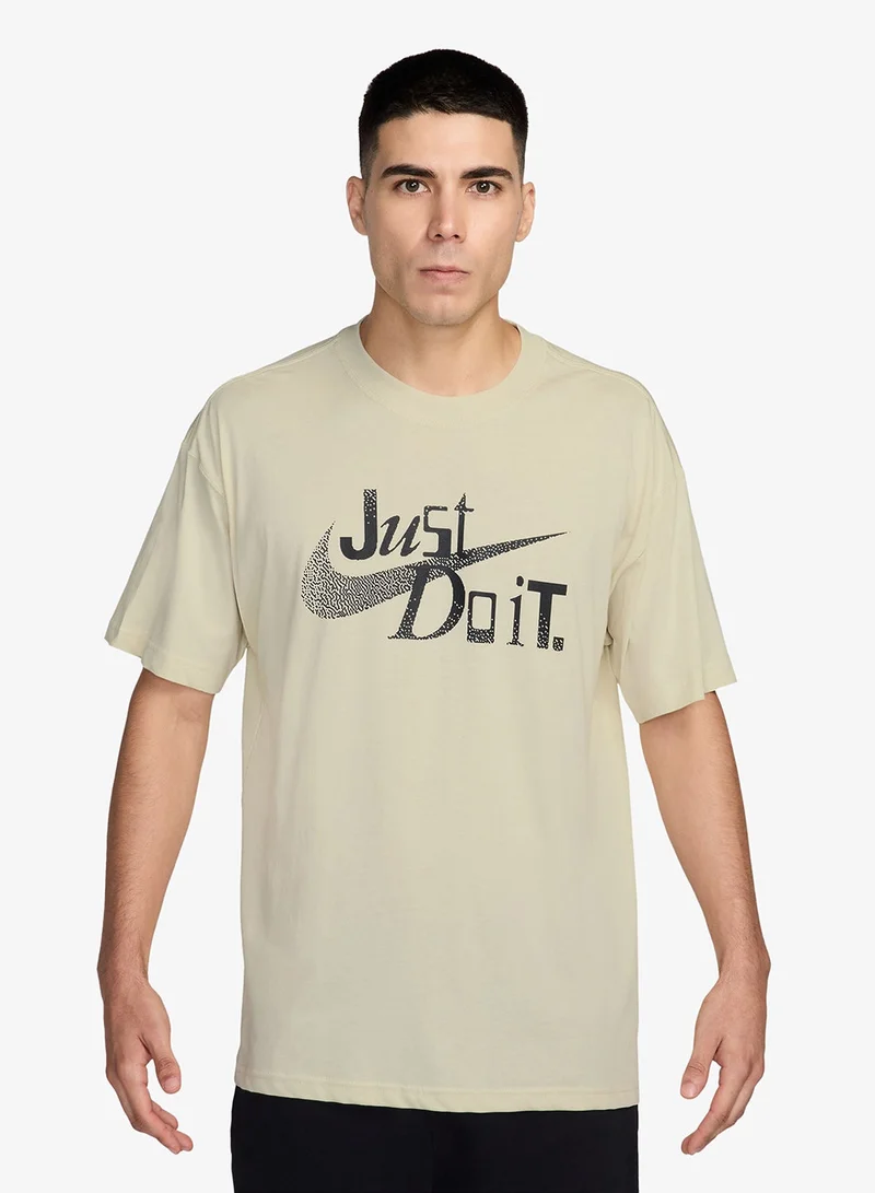Nike LT KHAKI Nsw Loose Fit Just Do It T-Shirt for Men | Best Price UAE