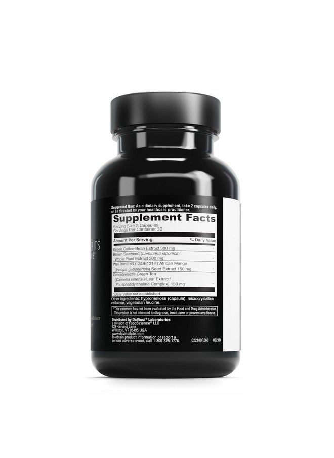 Davinci - Labs Adipoleptin Benefits Dietary Supplement To Support Appetite Control And Fat Metabolism With Green Coffee Bean Extract Brown Seaweed And More 60 Vegetarian Capsules - Image 1