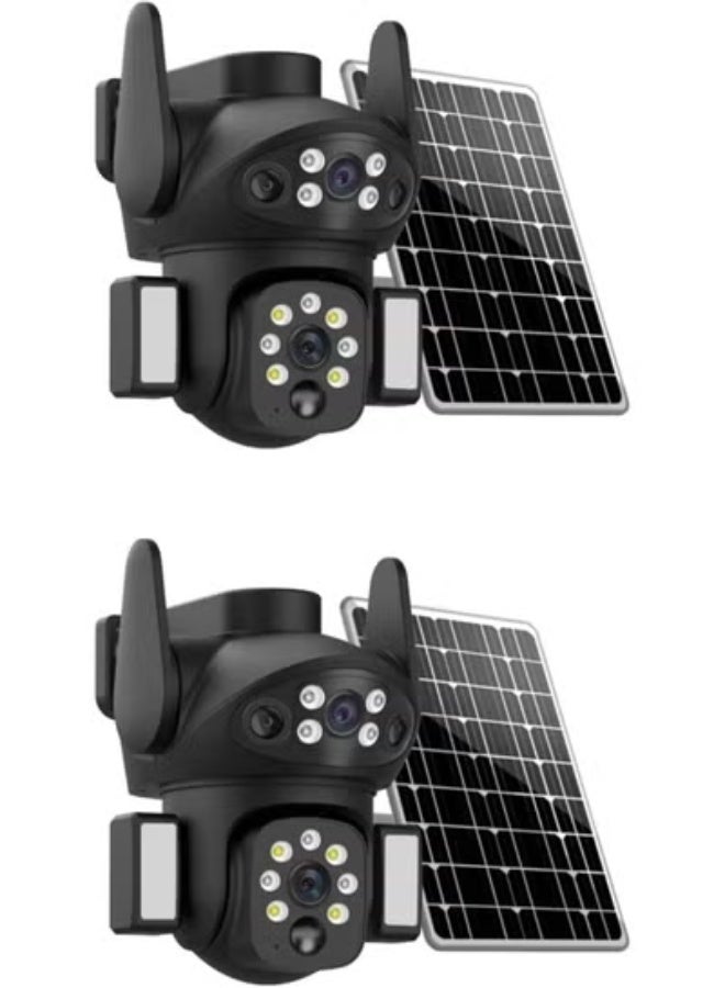 ELTRAZONE 8MP 4K Dual Lens Outdoor Security Camera – 360° Wireless PTZ IP Camera with 4G SIM Internet, Solar Powered, Night Vision, Human Detection, Two-Way Audio, 64GB SD Card, V380 Pro App Remote Control, Weatherproof Design for Home, Garden, Villa, Office, and Outdoor Surveillance in UAE - Image 1