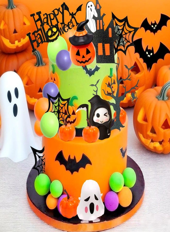 Tyotrbs Halloween Cake Toppers 3D Pumpkin Bat Ghost Cake Balls Cake Decorations Happy Halloween Cake Topper For HalloweenParty Supplies - Image 4