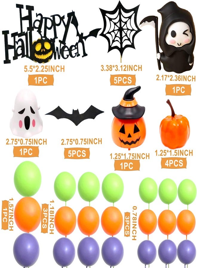 Tyotrbs Halloween Cake Toppers 3D Pumpkin Bat Ghost Cake Balls Cake Decorations Happy Halloween Cake Topper For HalloweenParty Supplies - Image 3