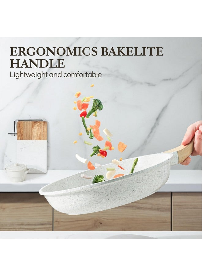 SENSARTE Nonstick Ceramic Frying Pan Skillet, 8-Inch Omelet Pan, Healthy Non Toxic Chef Pan, Induction Compatible Egg Pan with Heat Resistant Handle, PFAS-Free, White - Image 4