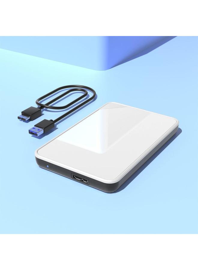 صندوق القرص الصلب المحمول USB3.0 غير القابل للإزالة مقاس 2.5 بوصة للكمبيوتر المحمول SSD صندوق القرص الصلب ذو الحالة الصلبة - اللون: أبيض مرآة USB3.0 صندوق القرص الصلب - Image 1