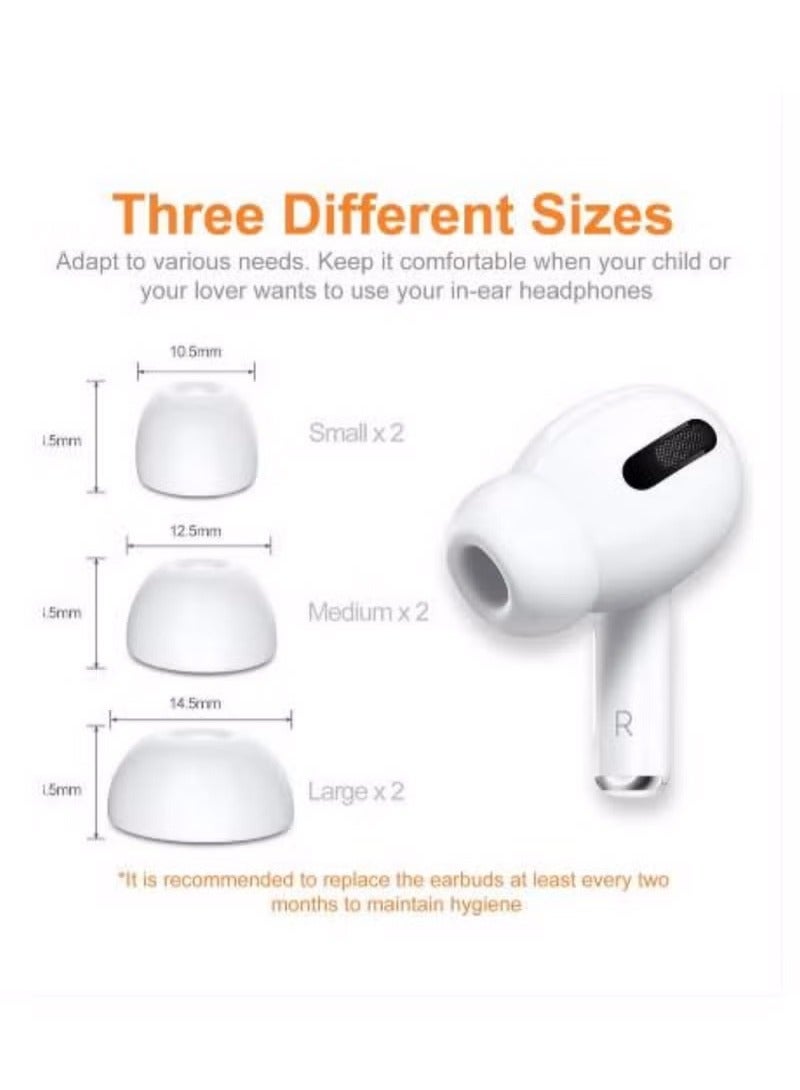 6 pairs of replacement earplugs for Airpods Pro/Airpods Pro 2 second generation with noise reduction hole, silicone earplugs with portable storage box  - Image 2
