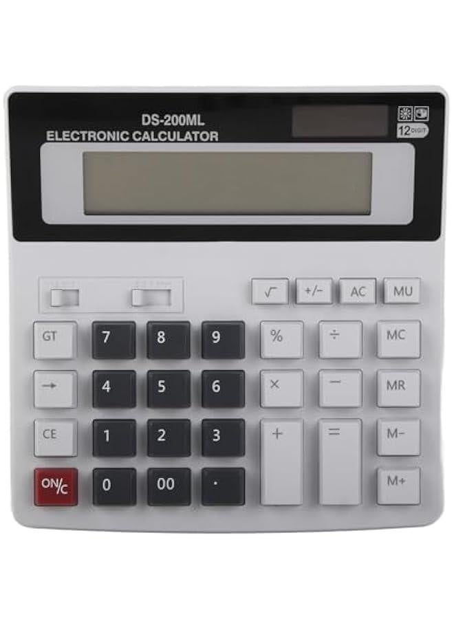 Desk Calculator , 12 Digit Extra Large LCD Display , Touch Comfortable with Big ons , Two Way Power Battery and Solar Calculators Desktop , Standard Function for Office , Home , School - Image 1