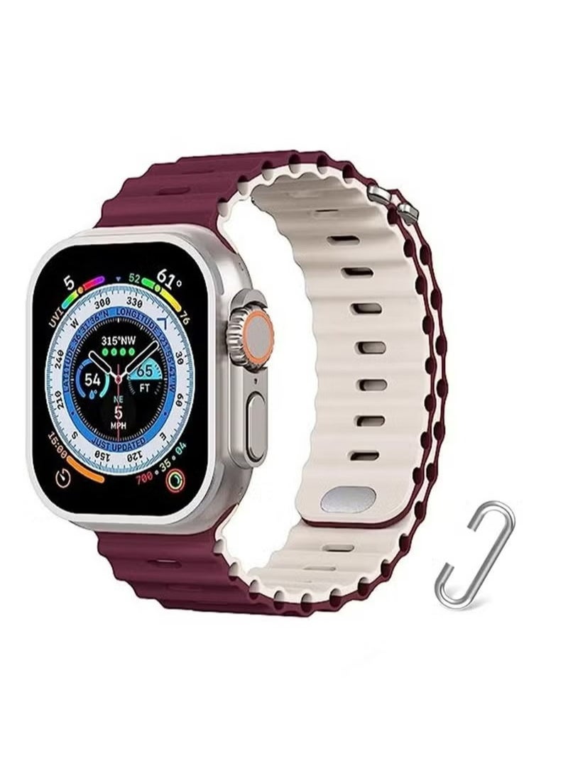 X-level Bands Compatible with Apple Watch 42mm 44mm 45mm 49mm Series 9/8/7/SE/6/5/4/3/2/1 IWatch Ultra/Ultra 2/Upgraded Silicone Hole Wavy Desing Band  - Image 1