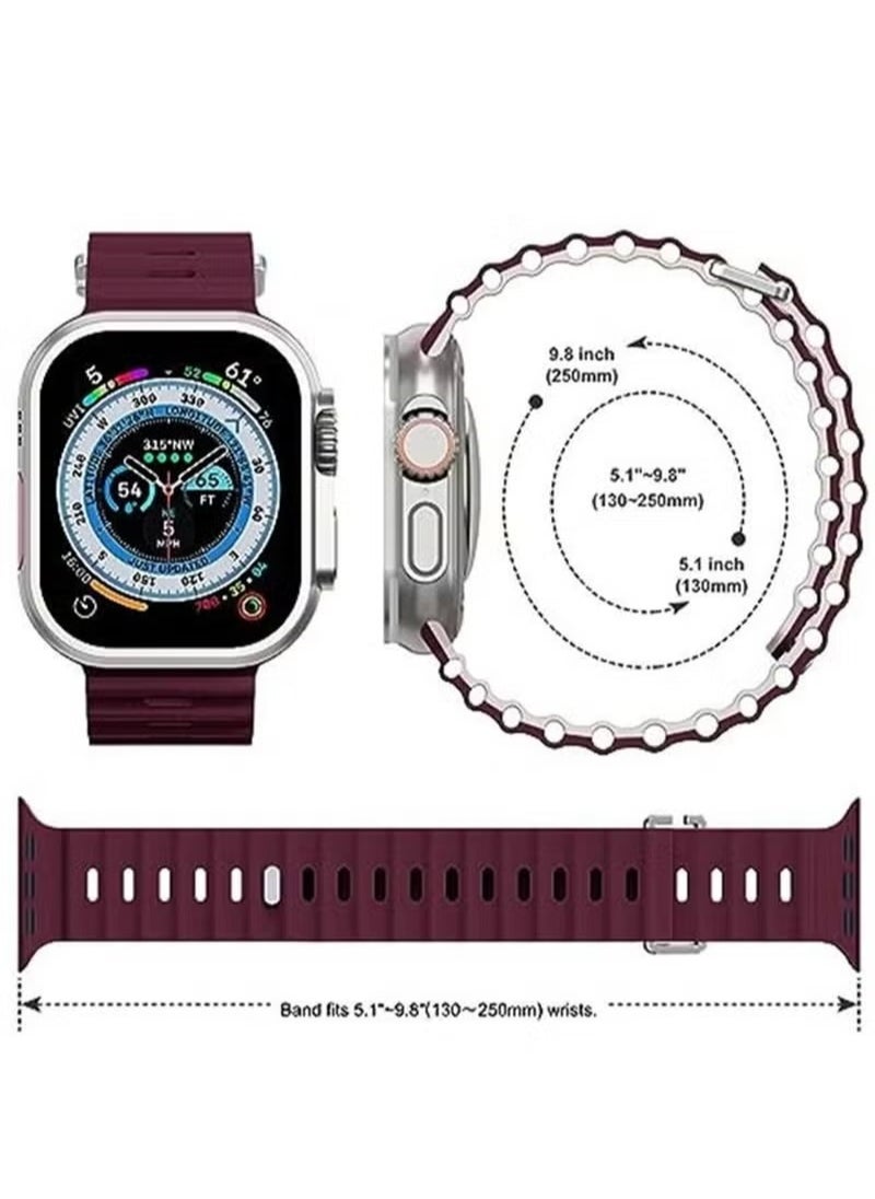 X-level Bands Compatible with Apple Watch 42mm 44mm 45mm 49mm Series 9/8/7/SE/6/5/4/3/2/1 IWatch Ultra/Ultra 2/Upgraded Silicone Hole Wavy Desing Band  - Image 3