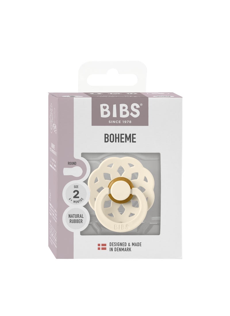 BIBS - Pacifier Boheme 1 PACK Latex Size 2 Ivory - Image 1