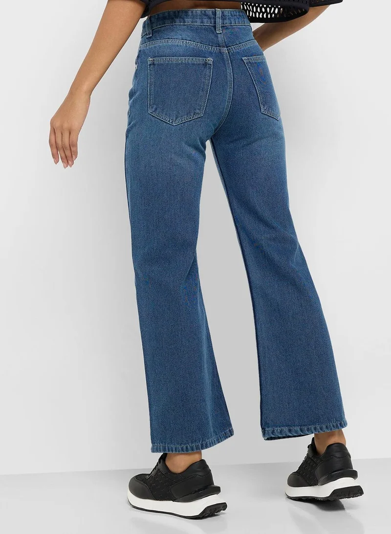 Ginger  High Rise Wide Leg Jeans for Women | Best Price UAE