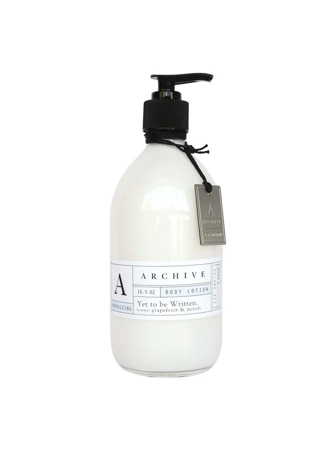 Archive Yet To Be Written Body Lotion Natural Moisturizing Lotion for Men & Women Lightly Scented 16.5 oz - Image 1