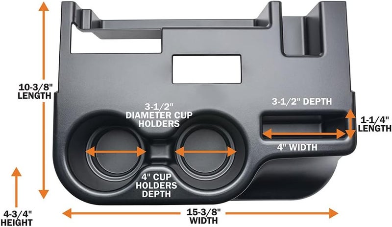 GlowShift Cup Holder Add-On for Dodge Ram 1500 2500 3500 Cummins (1998-2002) - ABS Plastic - Image 5