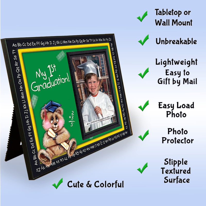 Expressly Yours! Photo Expressions Prek Graduation Kindergarten Preschool Graduation Picture Frame | Colorful and Fun | Holds 3.5 x 5 Photo | First Graduation Keepsake Gift | Innovative Front-Loading Photo | Bear Design - Image 2