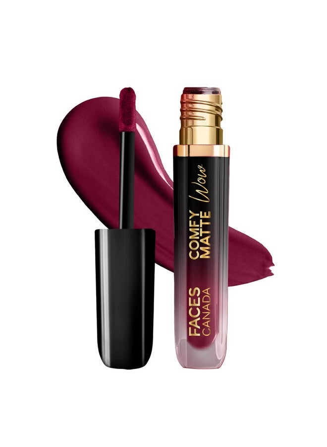 Facescanada فيسز كندا أحمر شفاه سائل غير لامع مريح - شغف البرقوق 04، 3.8 مل | تطبيق بلمسة واحدة | صبغة عالية | ارتداء مريح | ينزلق بسلاسة | يدوم طويلاً | مقاوم للنقل - Image 1