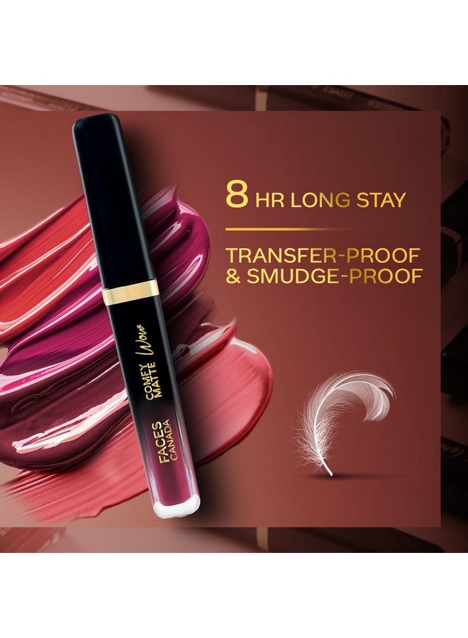 Facescanada فيسز كندا أحمر شفاه سائل غير لامع مريح - شغف البرقوق 04، 3.8 مل | تطبيق بلمسة واحدة | صبغة عالية | ارتداء مريح | ينزلق بسلاسة | يدوم طويلاً | مقاوم للنقل - Image 5