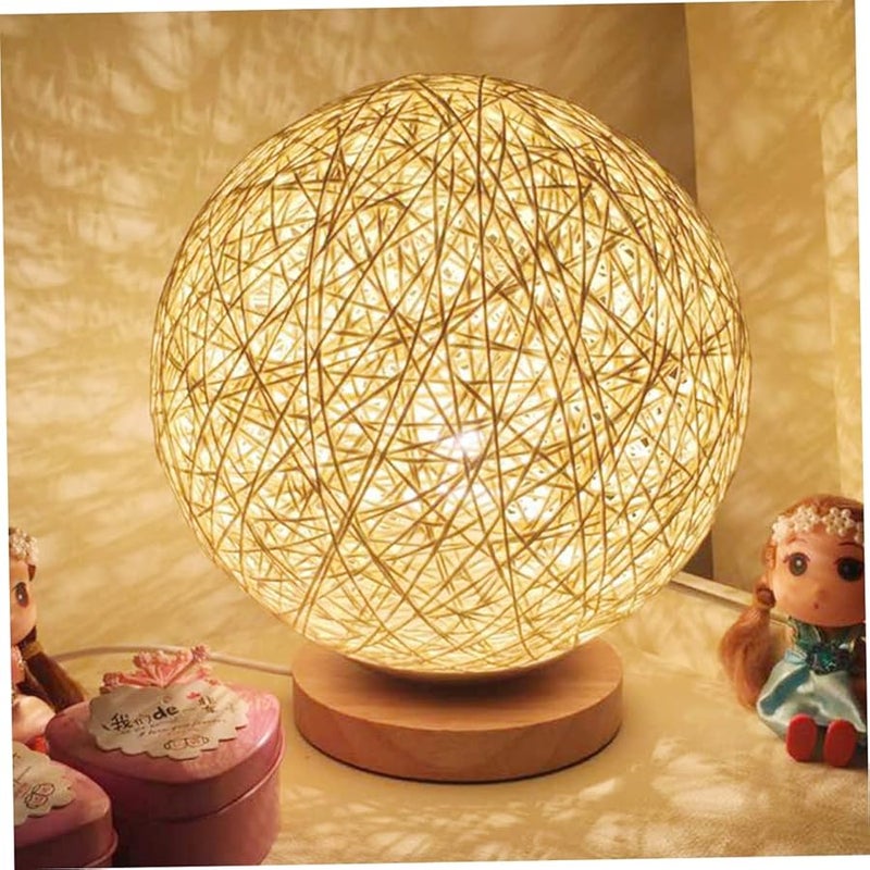 Adjustable LED Rattan Night Light USB Powered Beige Indoor Outdoor Decorative Lamp - Image 5