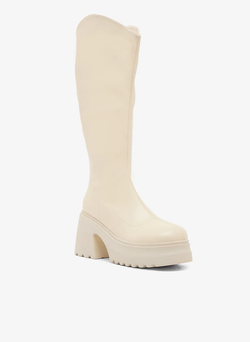 Ginger Chunky Knee High Chelsea Boots