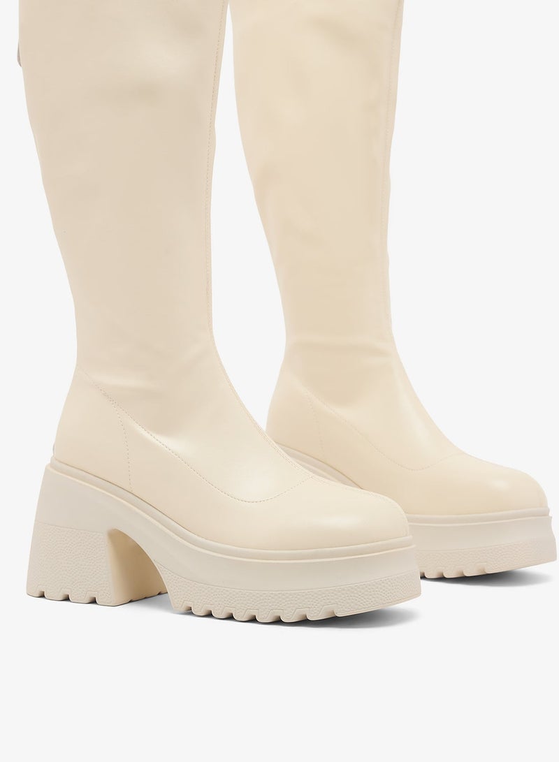 Ginger Chunky Knee High Chelsea Boots - Image 5