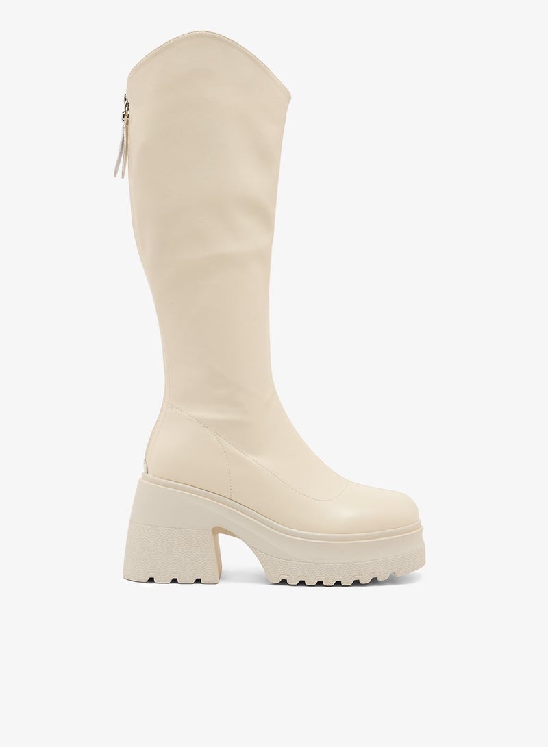 Ginger Chunky Knee High Chelsea Boots - Image 2
