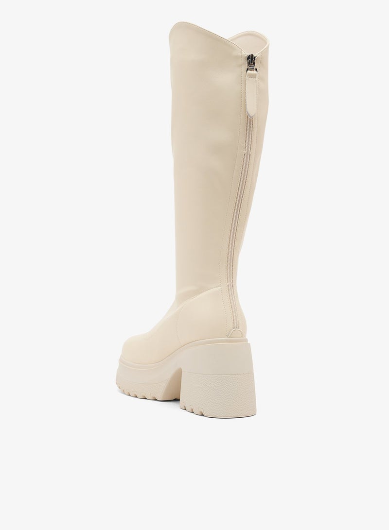 Ginger Chunky Knee High Chelsea Boots - Image 4