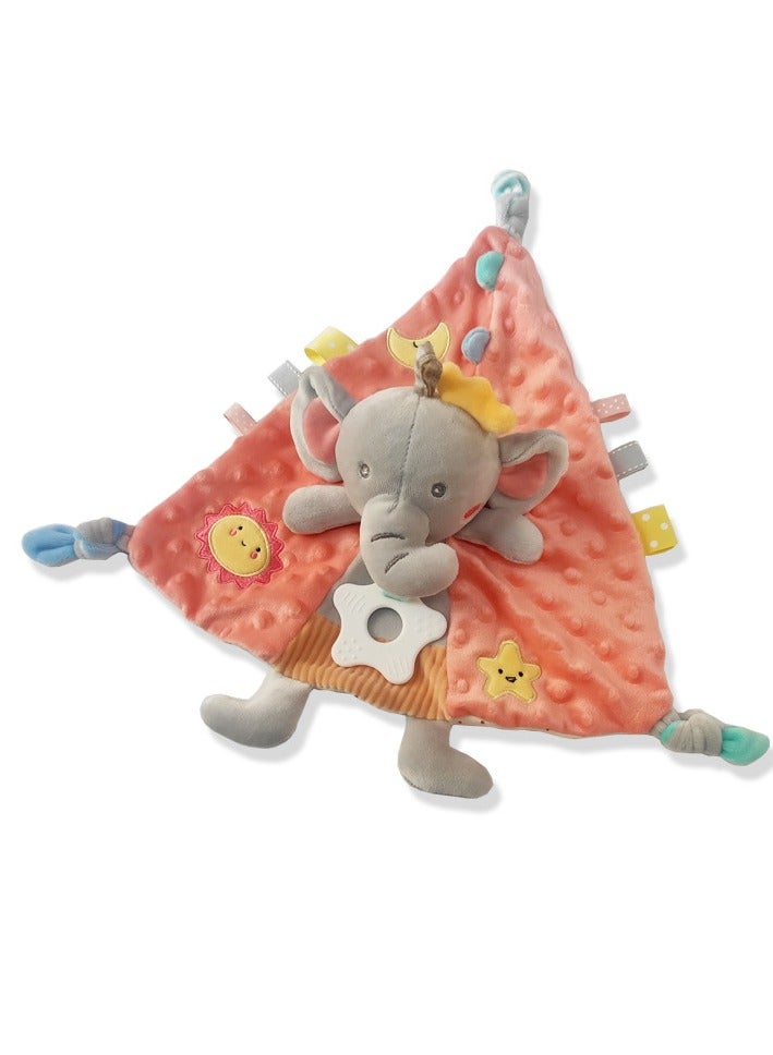 Baby Soothing Toy with Rattle, 0-1 Year Old Comforter Doll, Soft Plush Sleeping Companion, Infant Teething-Friendly Toy (Elephant  Rabbit) - Image 4