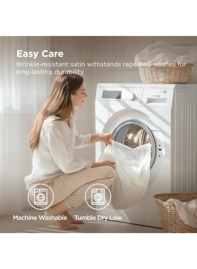 Bedsure Satin Pillowcase, Similar to Silk Pillow Cases Queen Size Set of 2, Cooling Pillow Case Covers with Envelope Closure, Christmas Room Decor Gifts for Women Men, Silver Grey, 20x30 Inches, 2pcs - Image 4